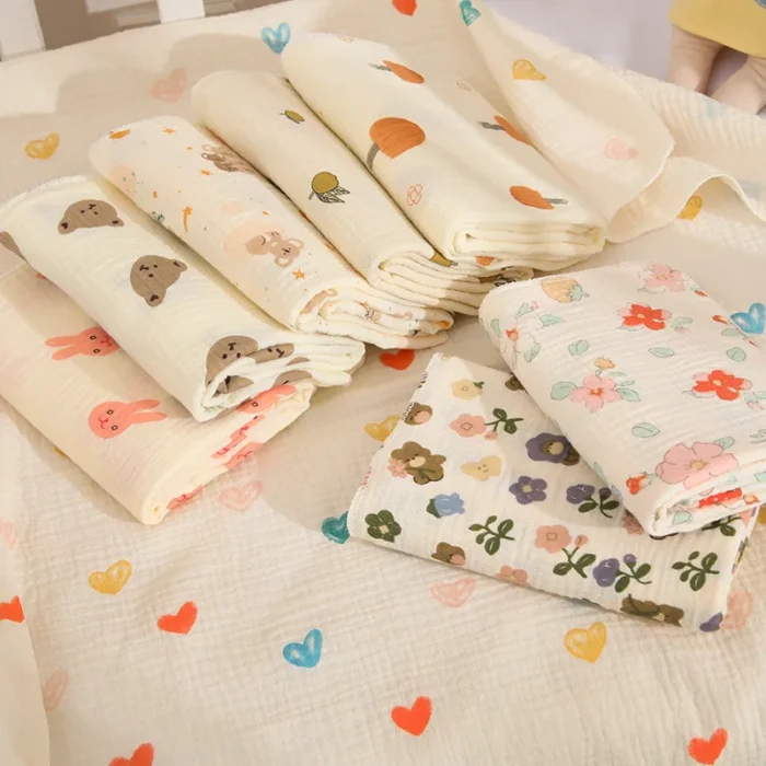 Double Layer Muslin Baby Blanket Newborn Receive Blanket Cotton Swaddling Wrap Stroller Cover Bedding Baby Items