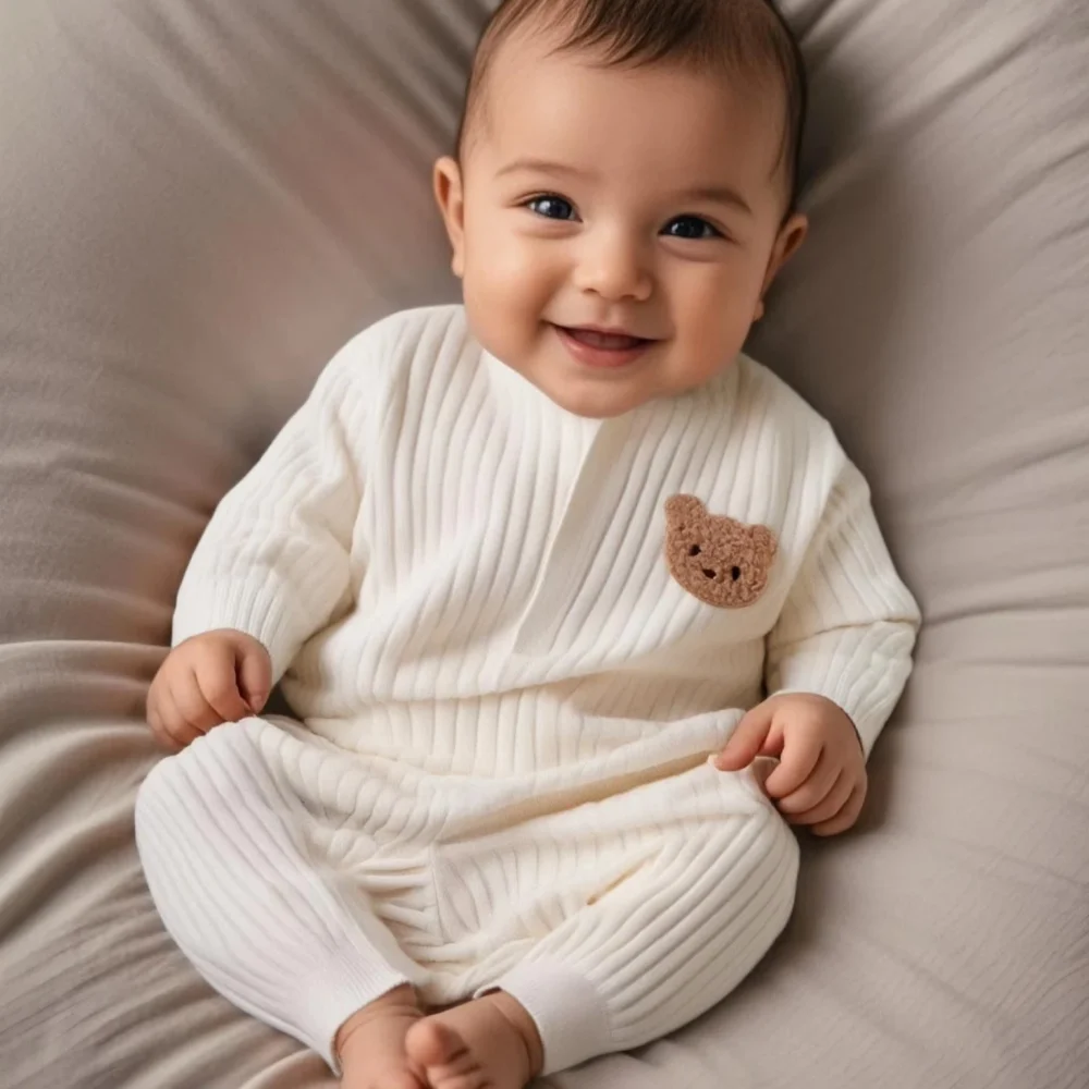 Autumn Baby Clothes Bodysuit&One Pieces Boys Girls Newborn Rompers Solid Color 100 Cotton 0-24M Long Sleeve Loungewear Outfit
